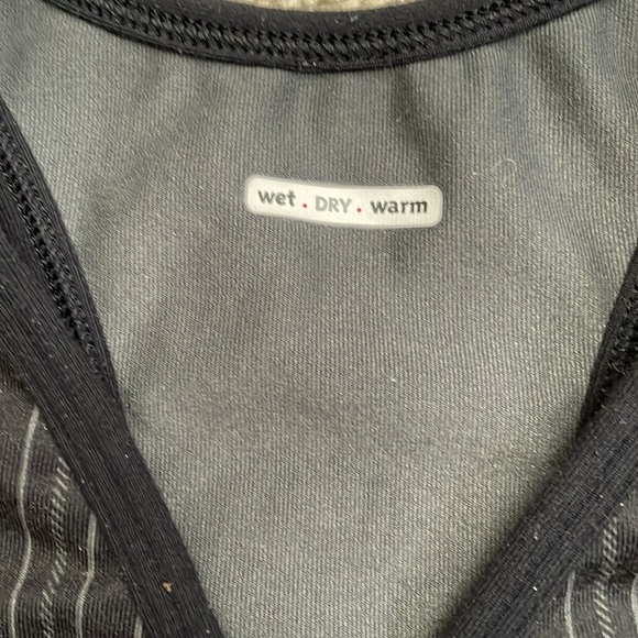 Lululemon deep v tank black with black and grey stripes - Picture 2 of 8